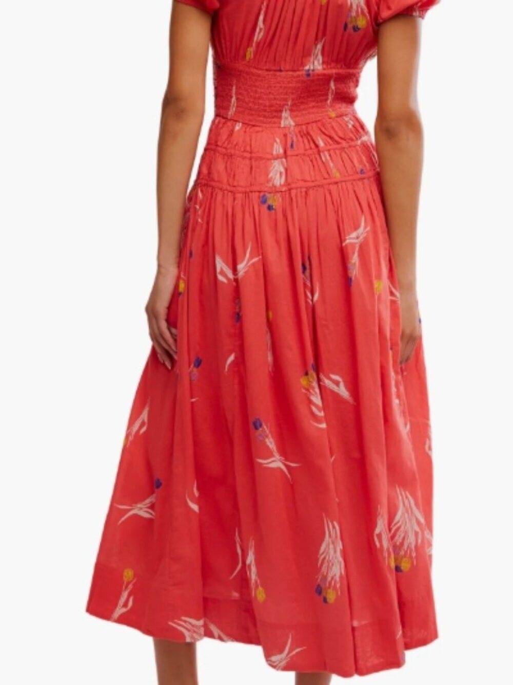 Free People | Complete Me Cotton Midi Dress Red Size Small - Picture 3 of 3